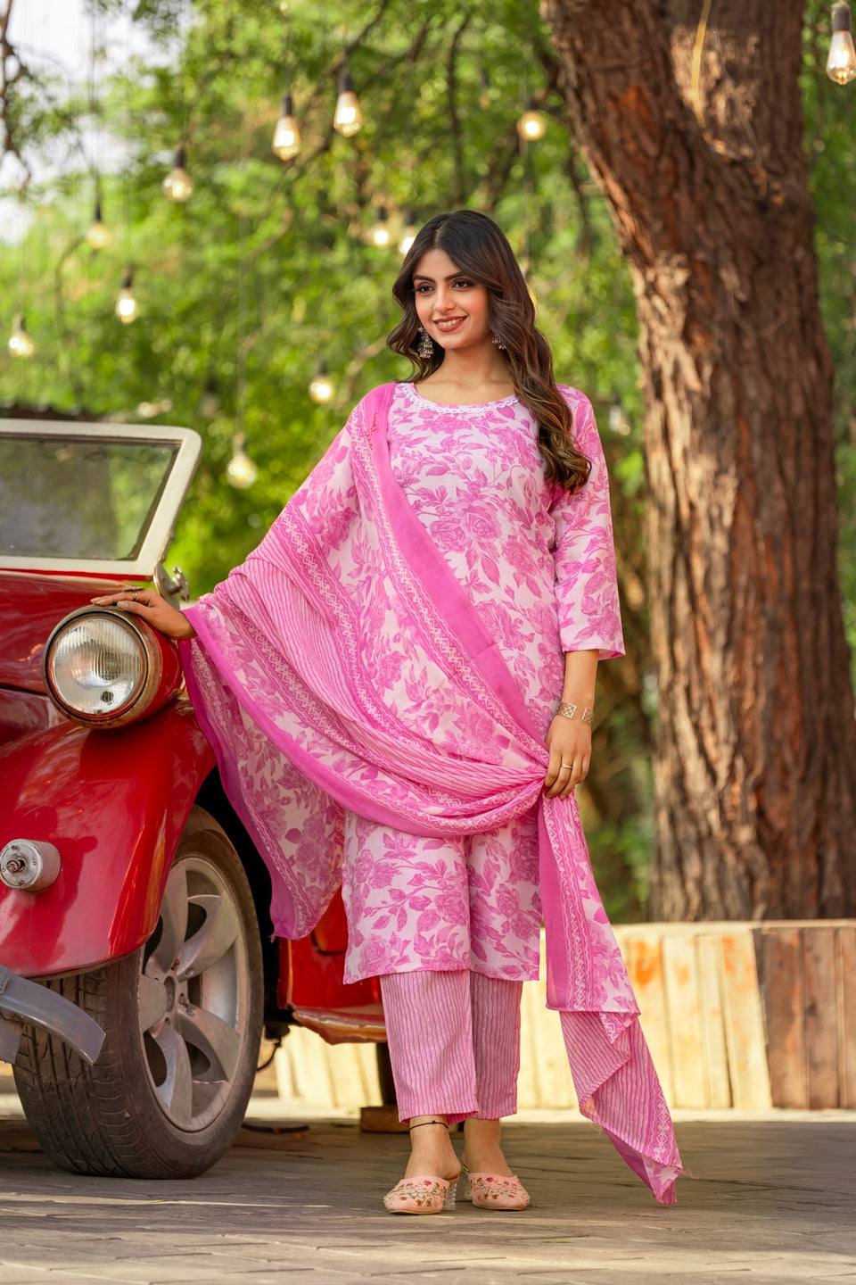 Cotton Kurti Pant Dupatta Set | RoopRivaaj