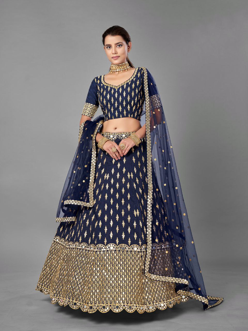 Banglori Silk Lehenga with Real Mirror & Zari Work | RoopRivaaj