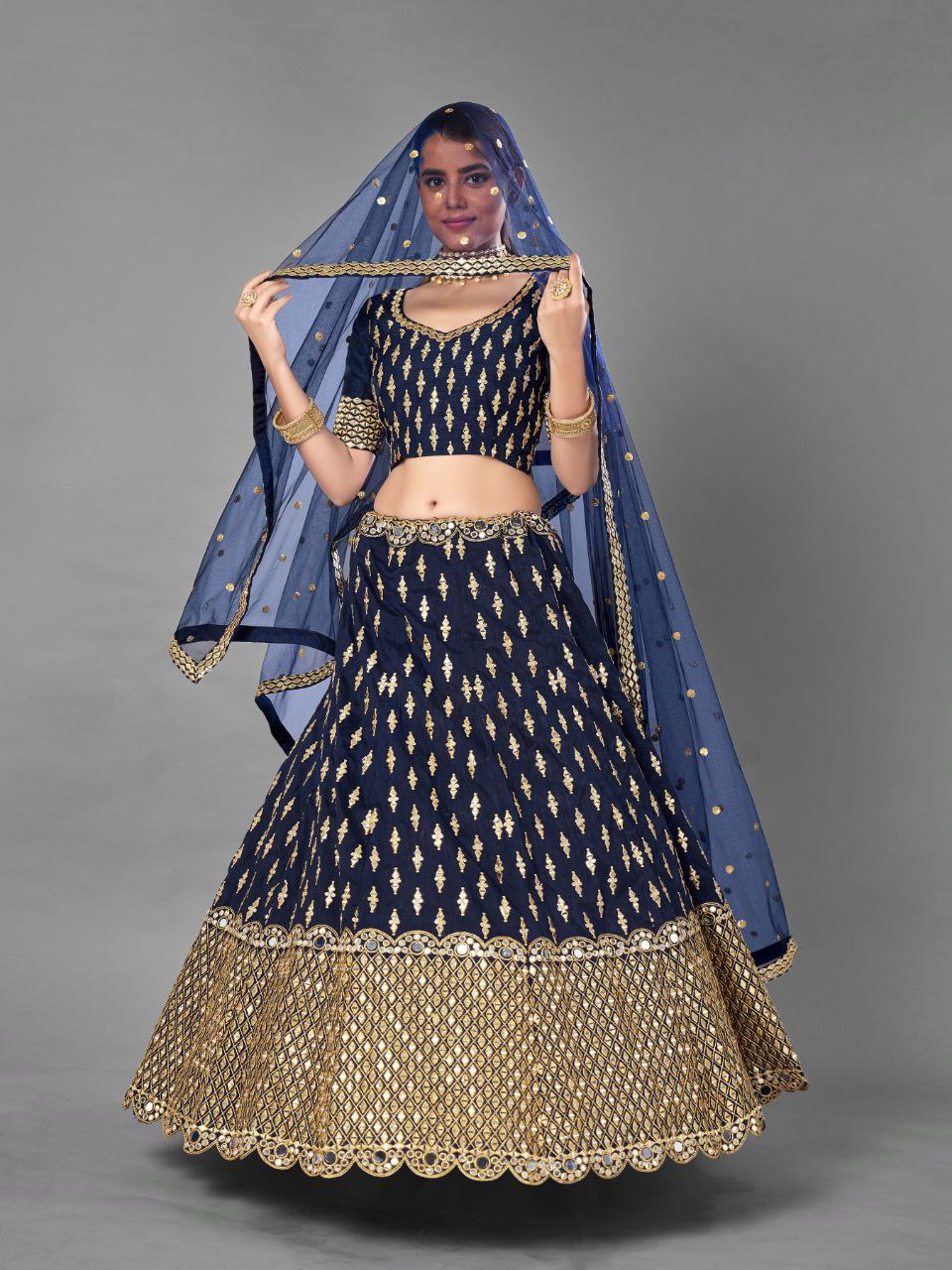 Banglori Silk Lehenga with Real Mirror & Zari Work | RoopRivaaj
