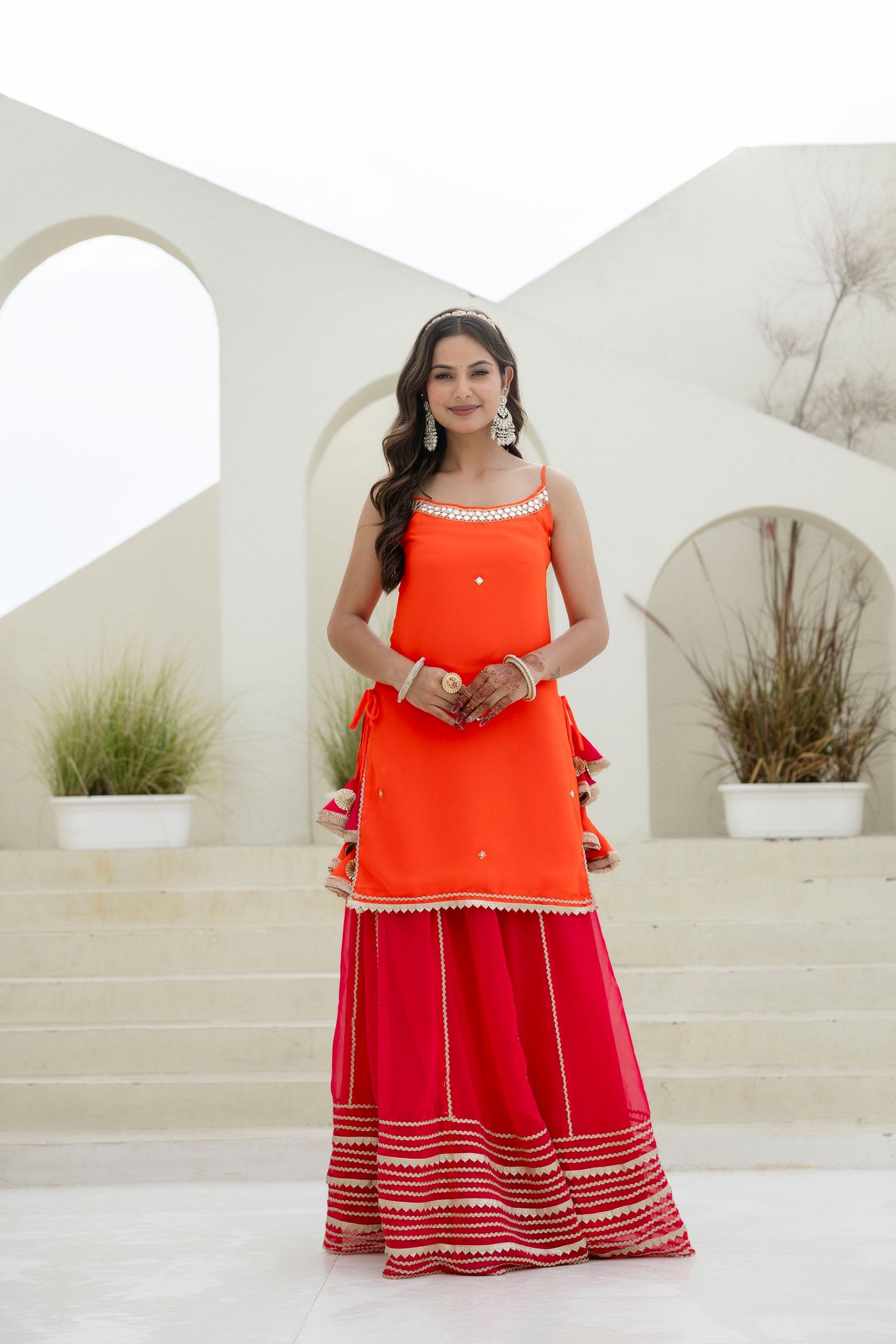 Stylish Georgette Lehenga Set with Lace Work Top | RoopRivaaj