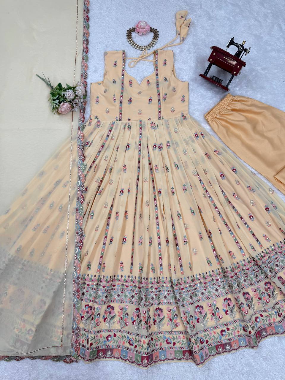 Premium Thread-Embroidered Co-ord Set with Dupatta | RoopRivaaj