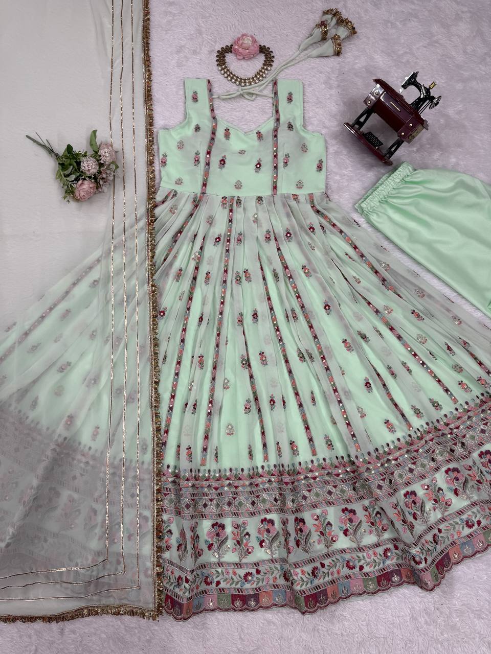 Premium Thread-Embroidered Co-ord Set with Dupatta | RoopRivaaj