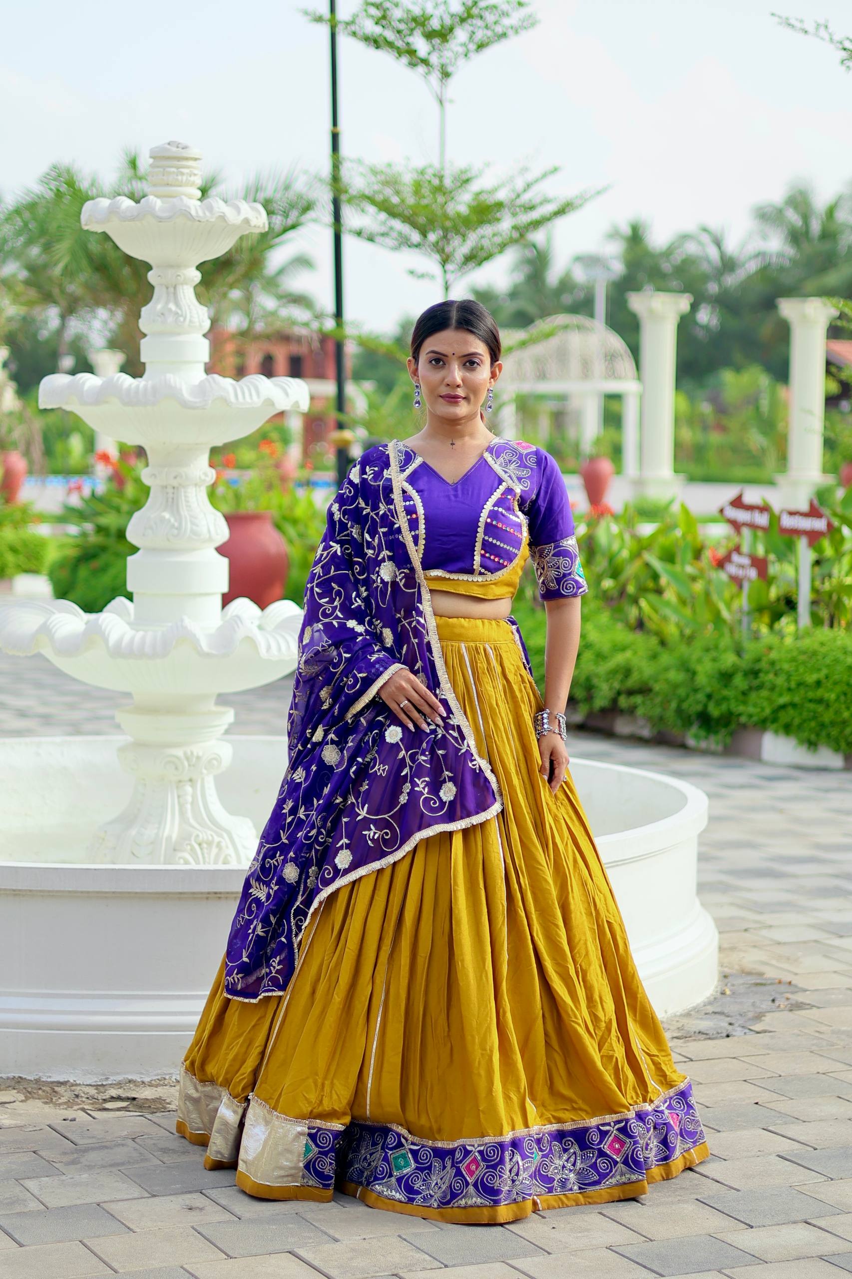 Embroidered Cotton Navratri Lehenga Choli with Dupatta | RoopRivaaj
