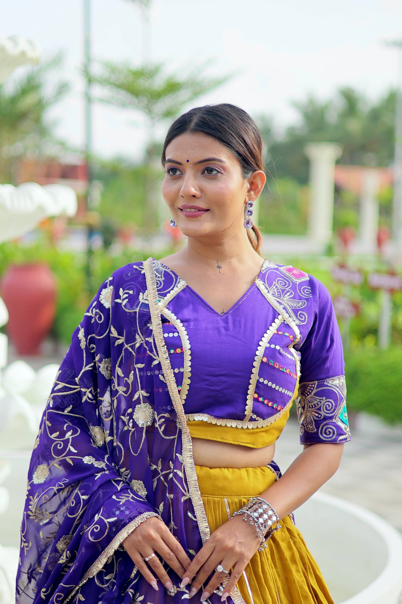 Embroidered Cotton Navratri Lehenga Choli with Dupatta | RoopRivaaj