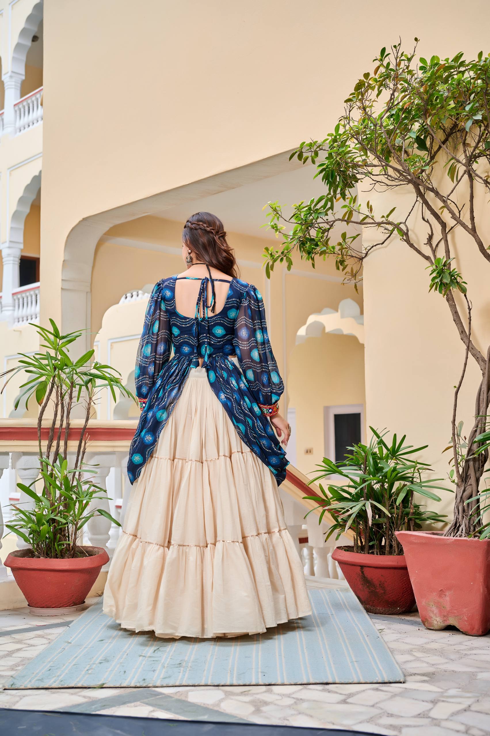 Pure Cotton Gamthi Work Lehenga Choli with Shrug | RoopRivaaj