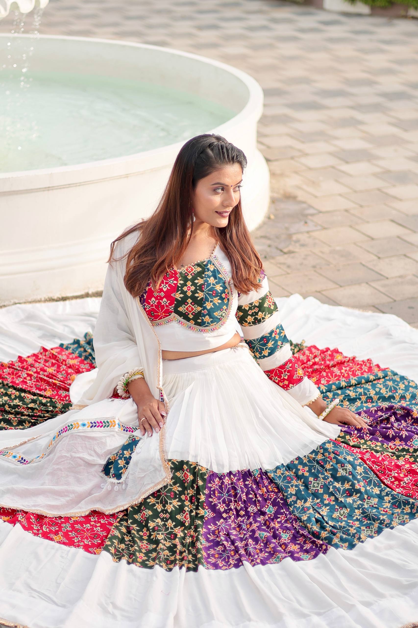 Multi-Color Cotton Navratri Lehenga Choli with Dupatta | RoopRivaaj