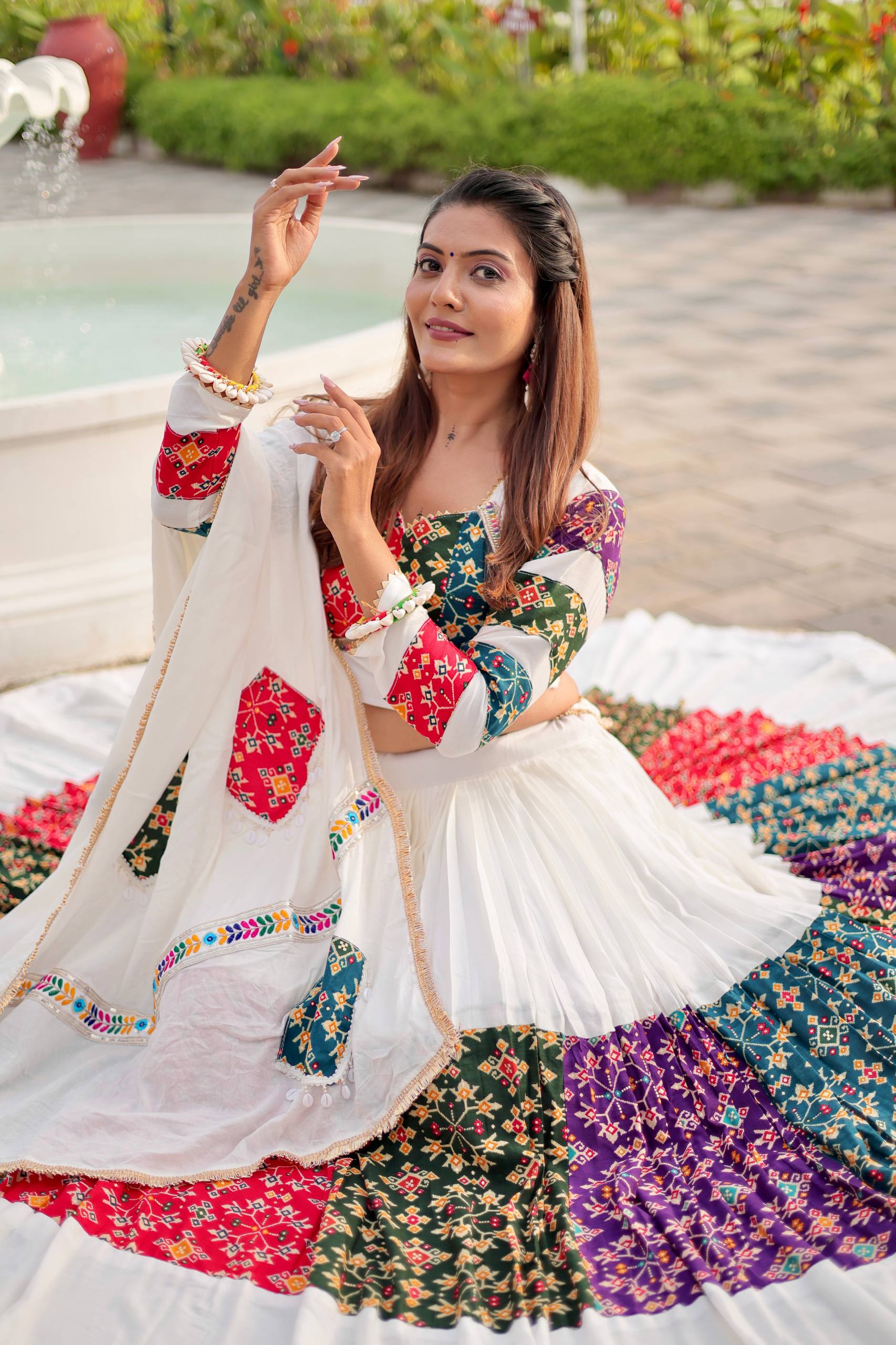 Multi-Color Cotton Navratri Lehenga Choli with Dupatta | RoopRivaaj