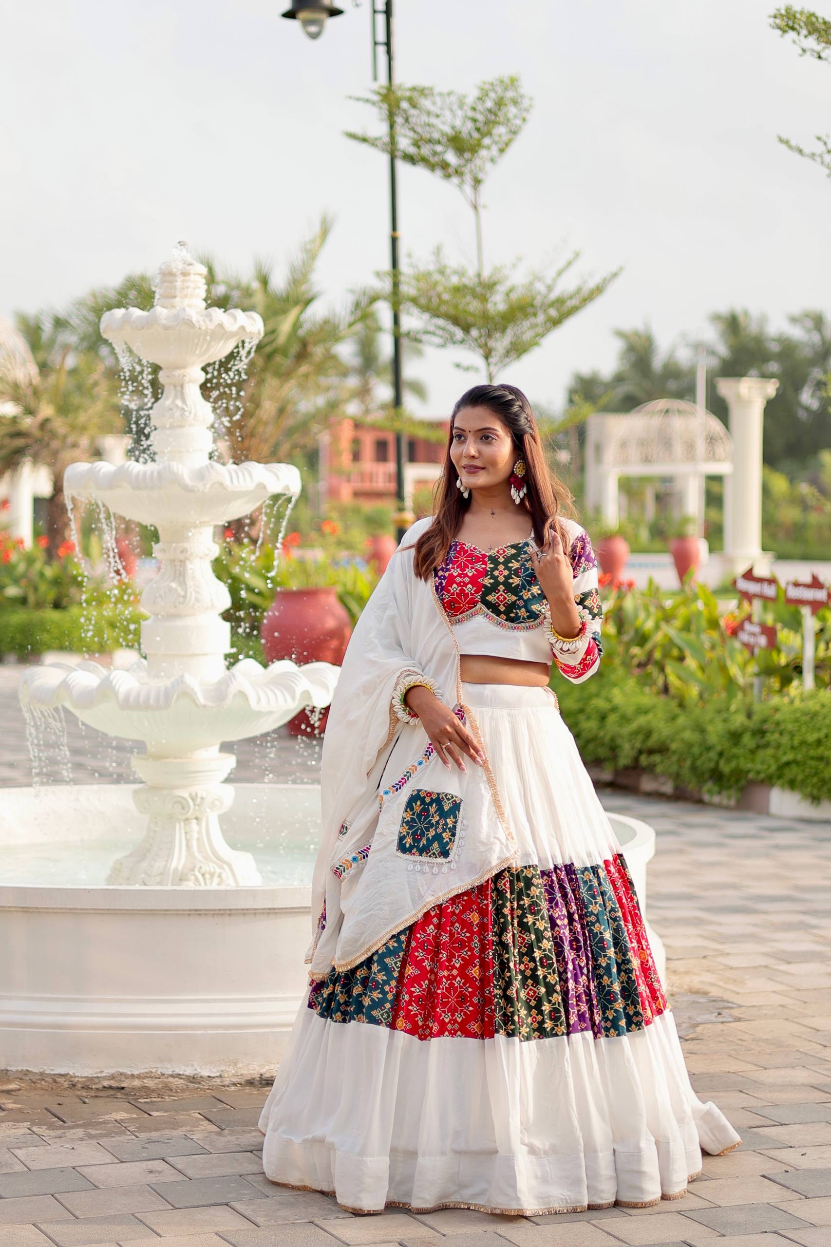 Multi-Color Cotton Navratri Lehenga Choli with Dupatta | RoopRivaaj