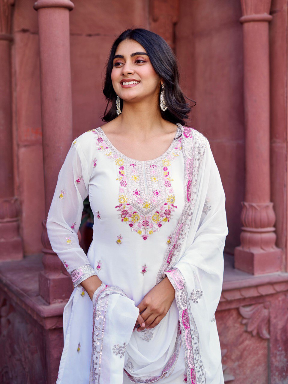 Georgette Sharara Set with Dupatta | RoopRivaaj