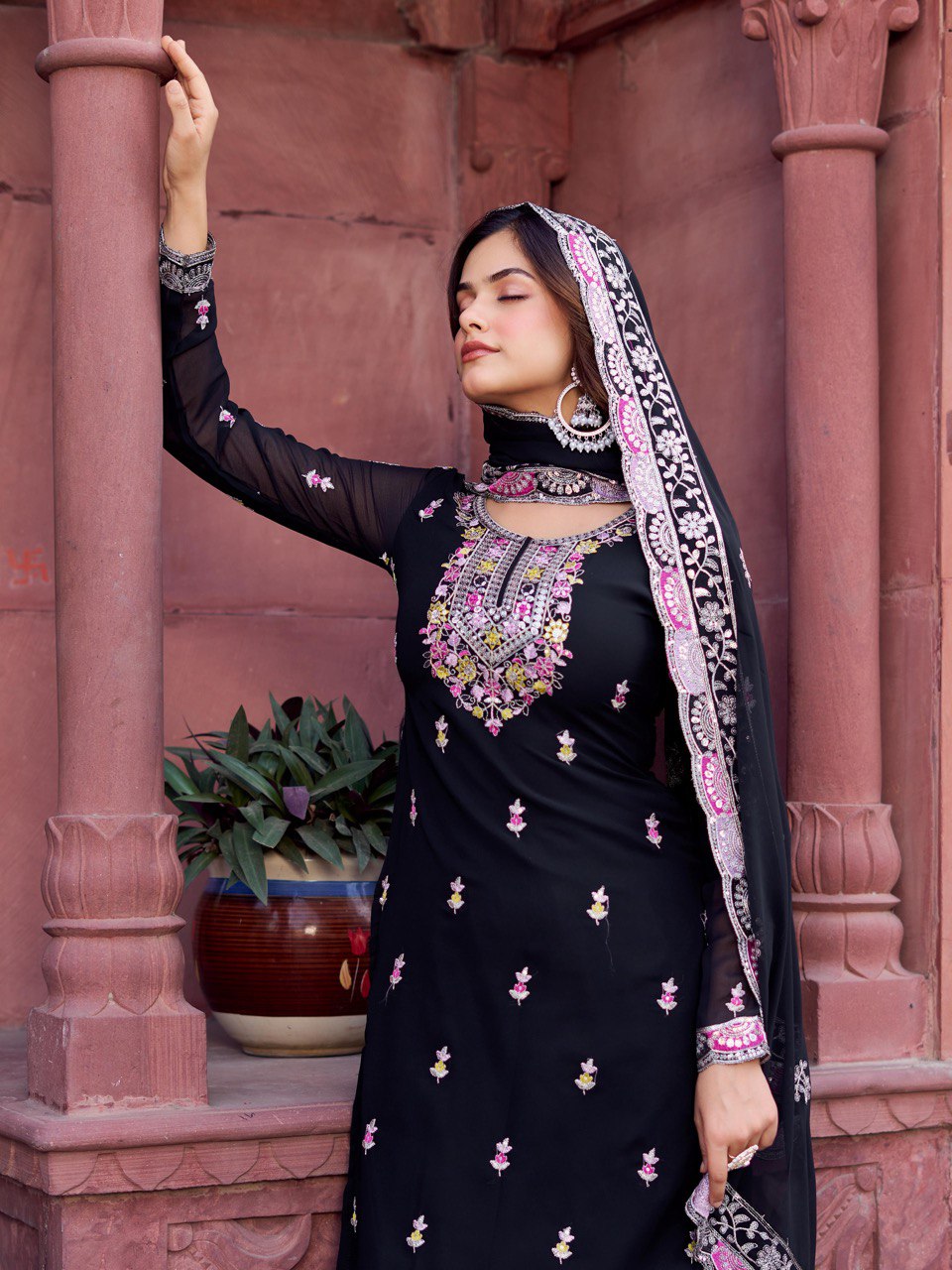 Georgette Sharara Set with Dupatta | RoopRivaaj