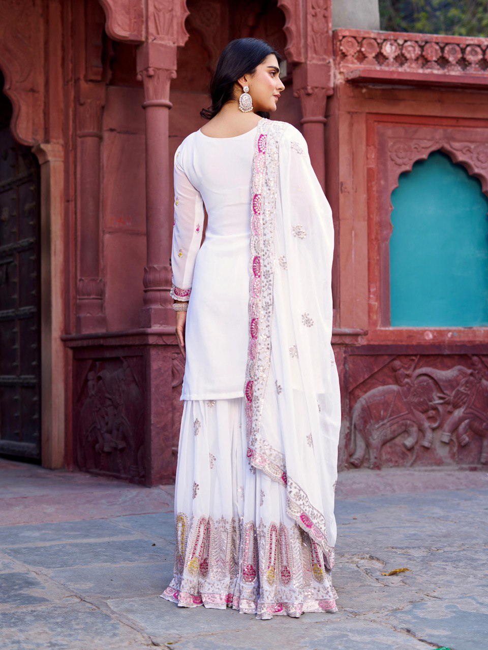Georgette Sharara Set with Dupatta | RoopRivaaj