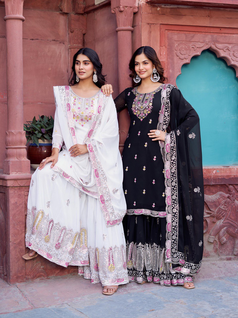 Georgette Sharara Set with Dupatta | RoopRivaaj