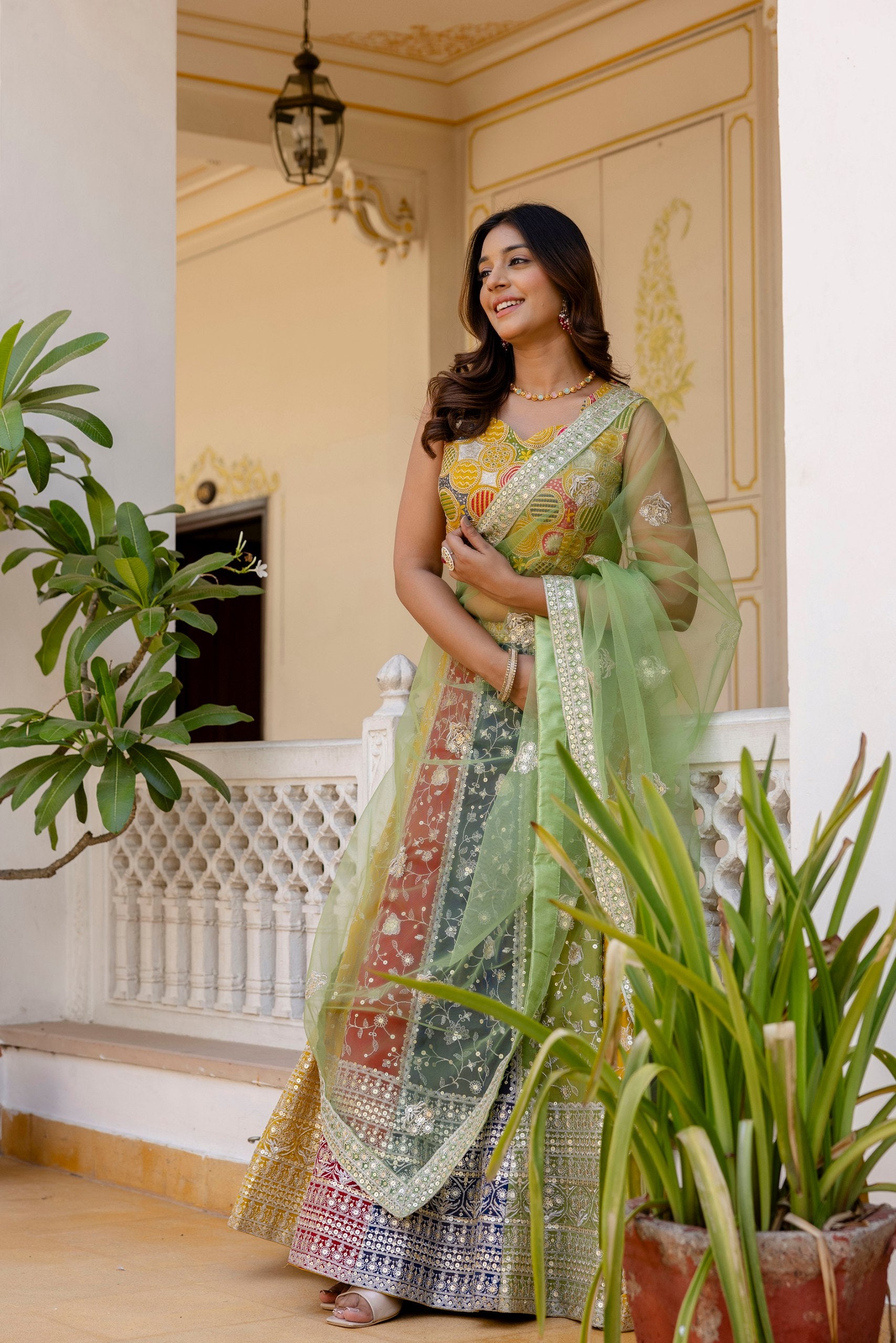 Faux Georgette Sequin Embroidered Lehenga Set | RoopRivaaj