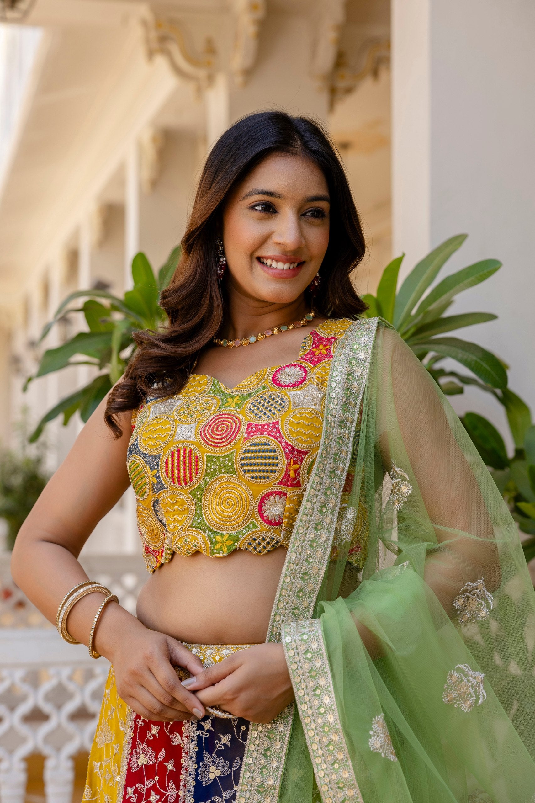 Faux Georgette Sequin Embroidered Lehenga Set | RoopRivaaj