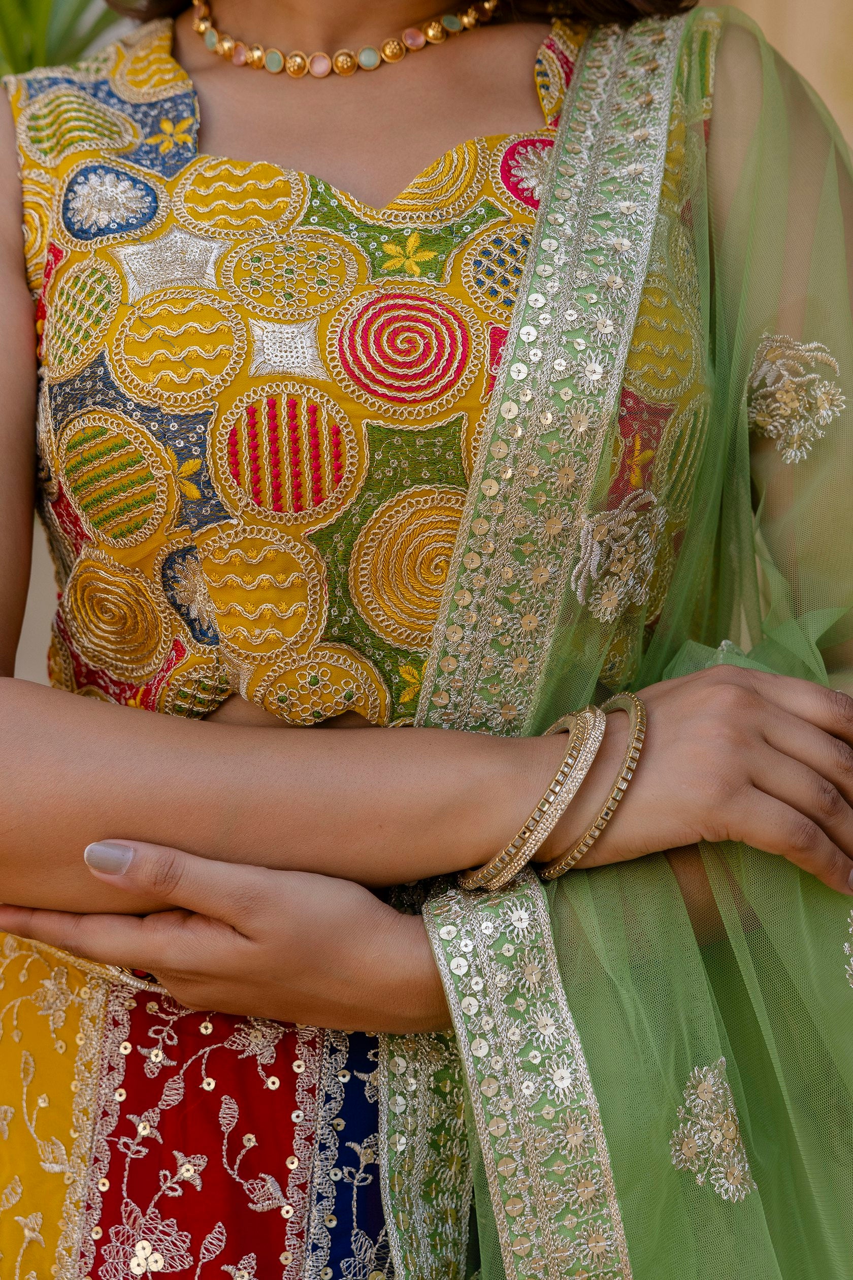 Faux Georgette Sequin Embroidered Lehenga Set | RoopRivaaj