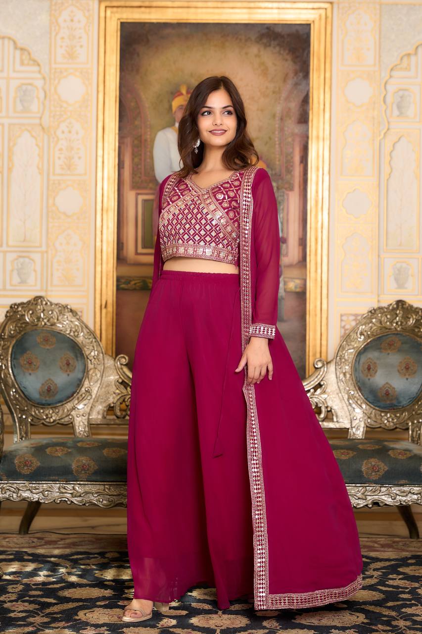 Shrug and Suit Set with Choli Featuring Heavy Embroidered Work | RoopRivaaj