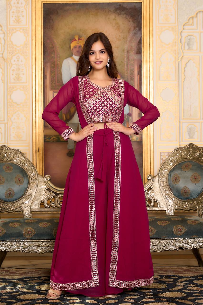 Shrug and Suit Set with Choli Featuring Heavy Embroidered Work | RoopRivaaj