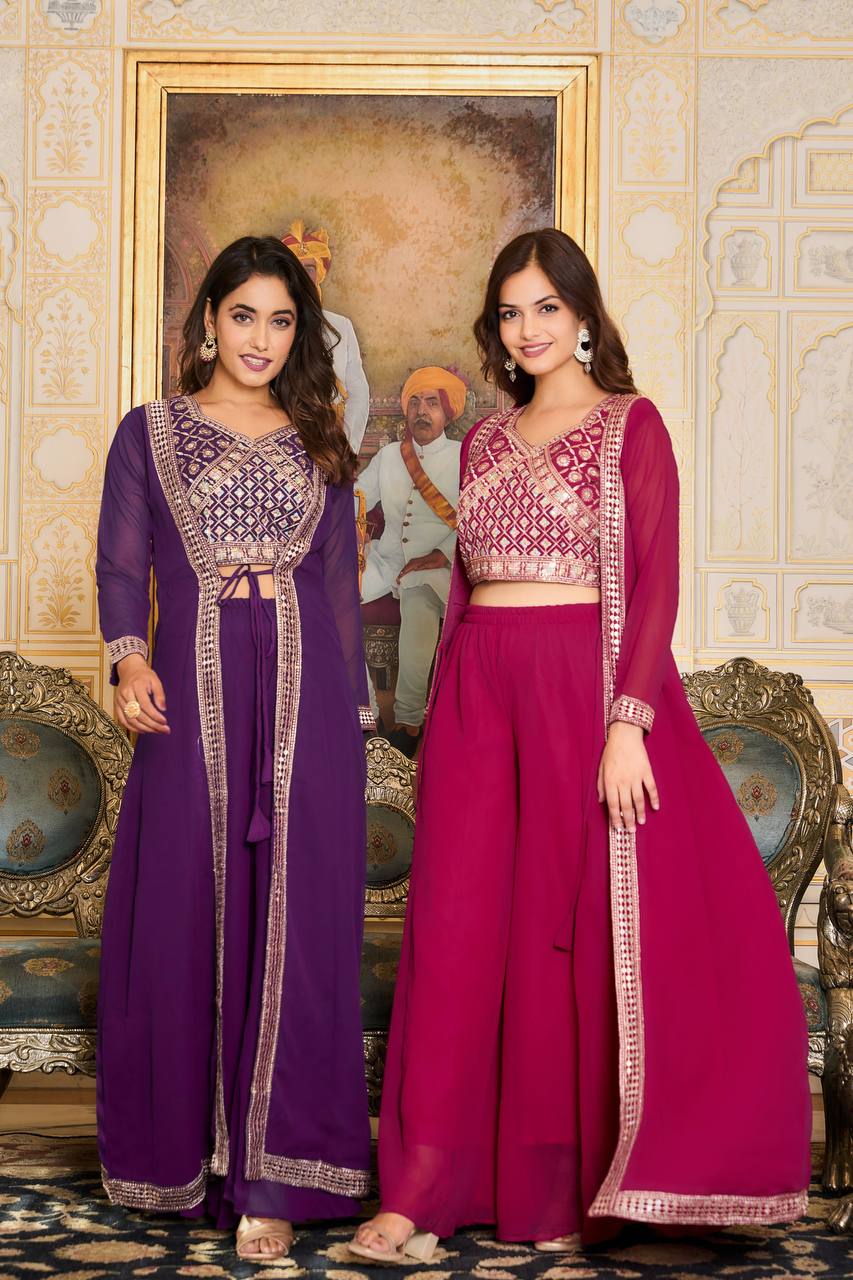 Shrug and Suit Set with Choli Featuring Heavy Embroidered Work | RoopRivaaj