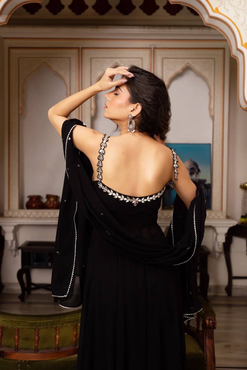 Handwork Mirror Plazo Set with Dupatta | RoopRivaaj