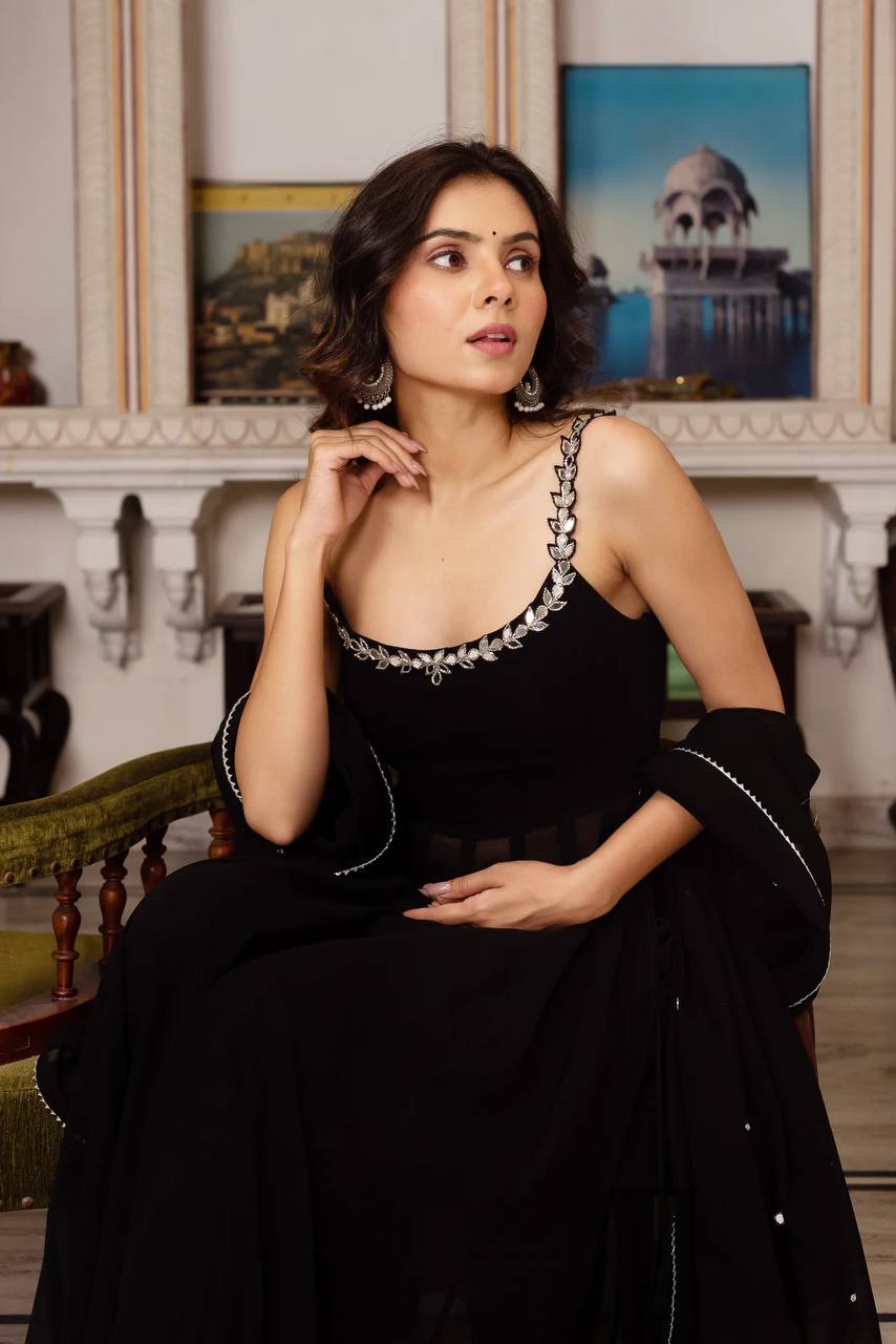 Handwork Mirror Plazo Set with Dupatta | RoopRivaaj
