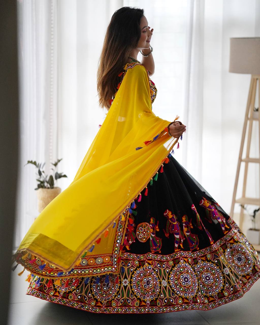 Mirror Work Georgette Lehenga Choli Set | RoopRivaaj