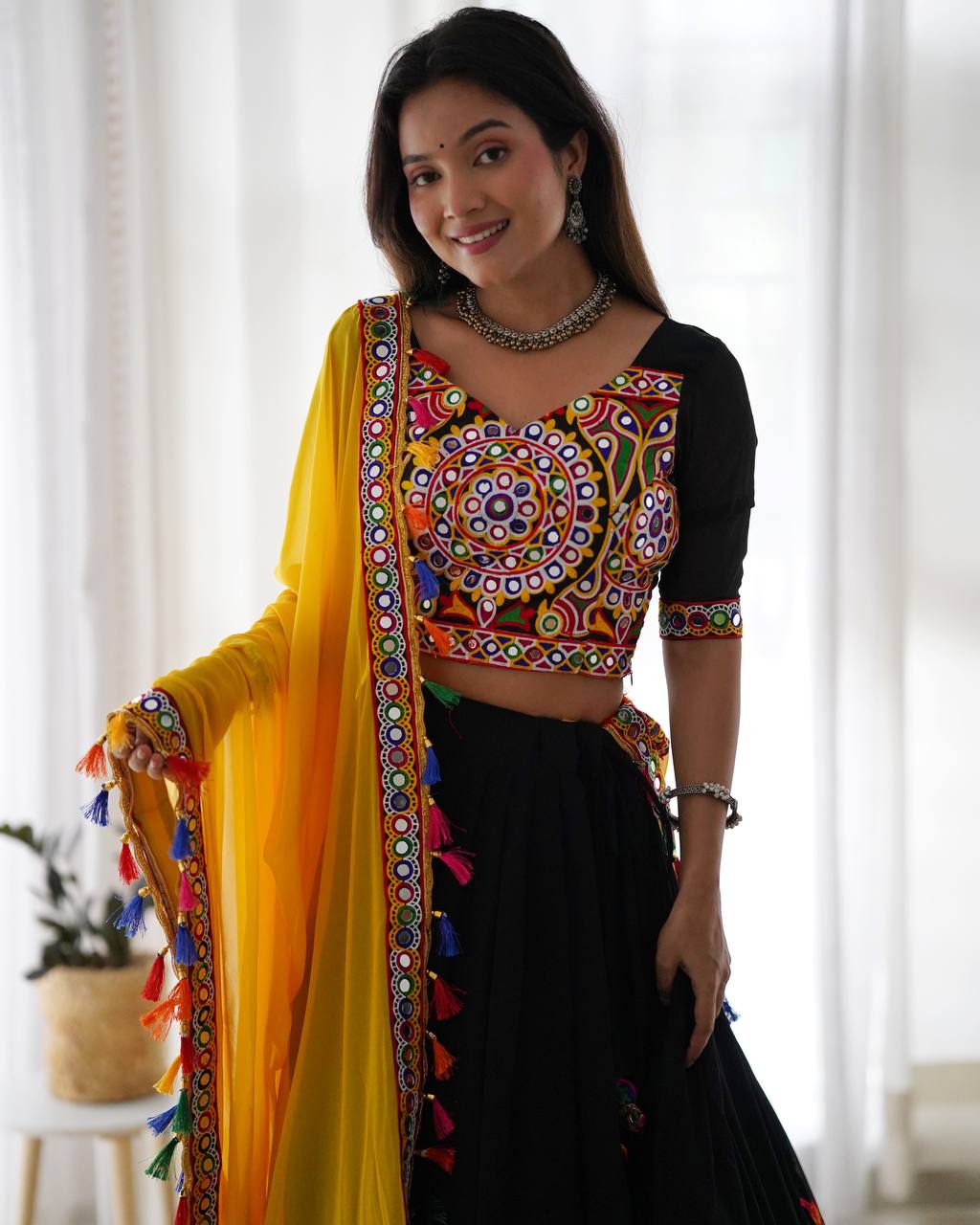 Mirror Work Georgette Lehenga Choli Set | RoopRivaaj