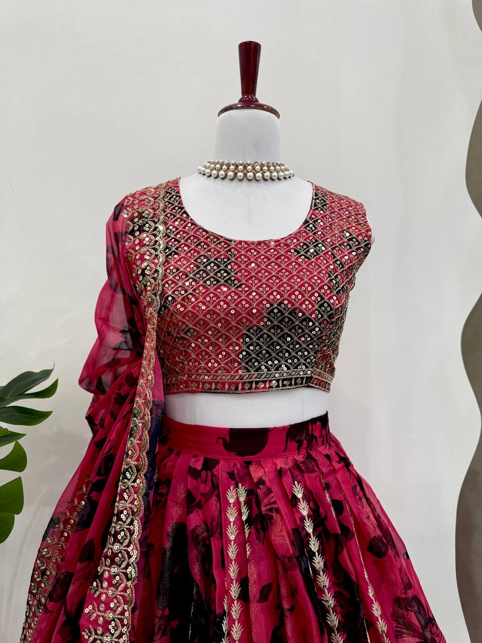 Tabby Organza Lehenga Choli Set with Dupatta | RoopRivaaj