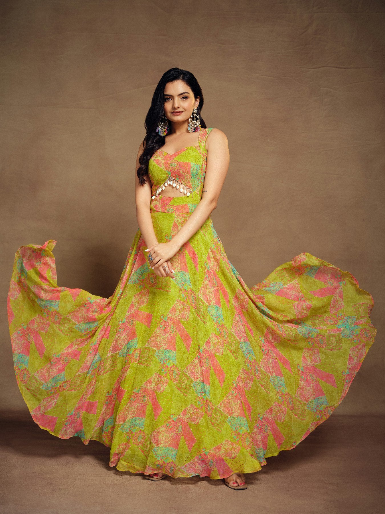 Petal Charm Printed Gown for All Occasions | RoopRivaaj