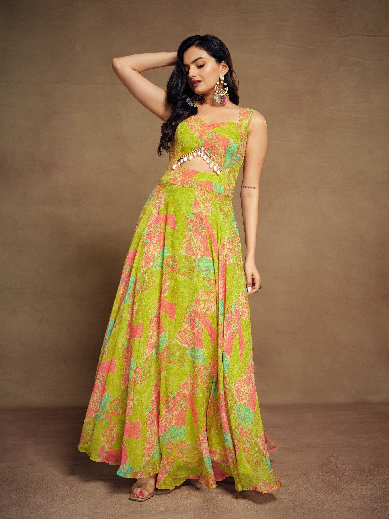 Petal Charm Printed Gown for All Occasions | RoopRivaaj