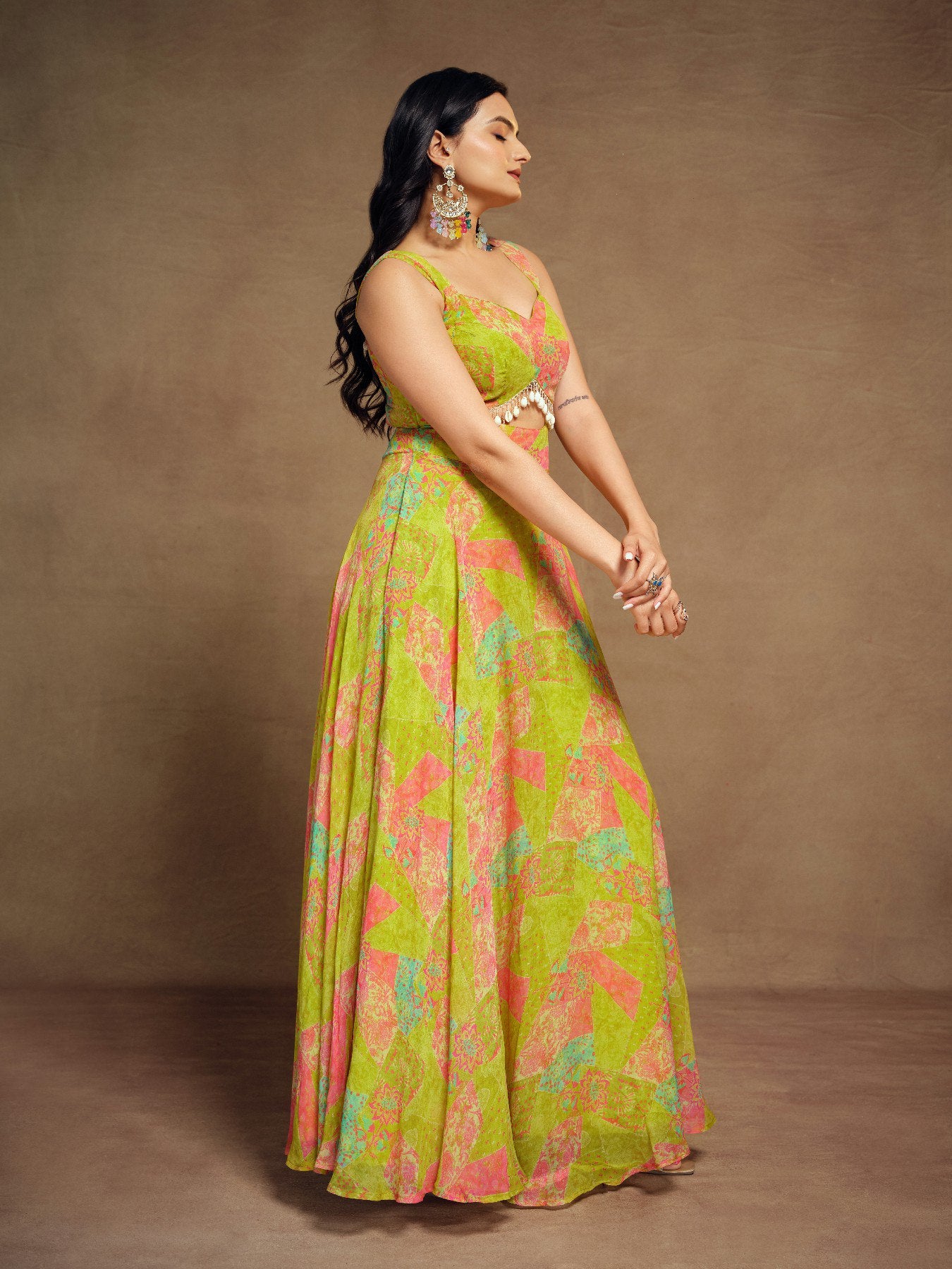 Petal Charm Printed Gown for All Occasions | RoopRivaaj