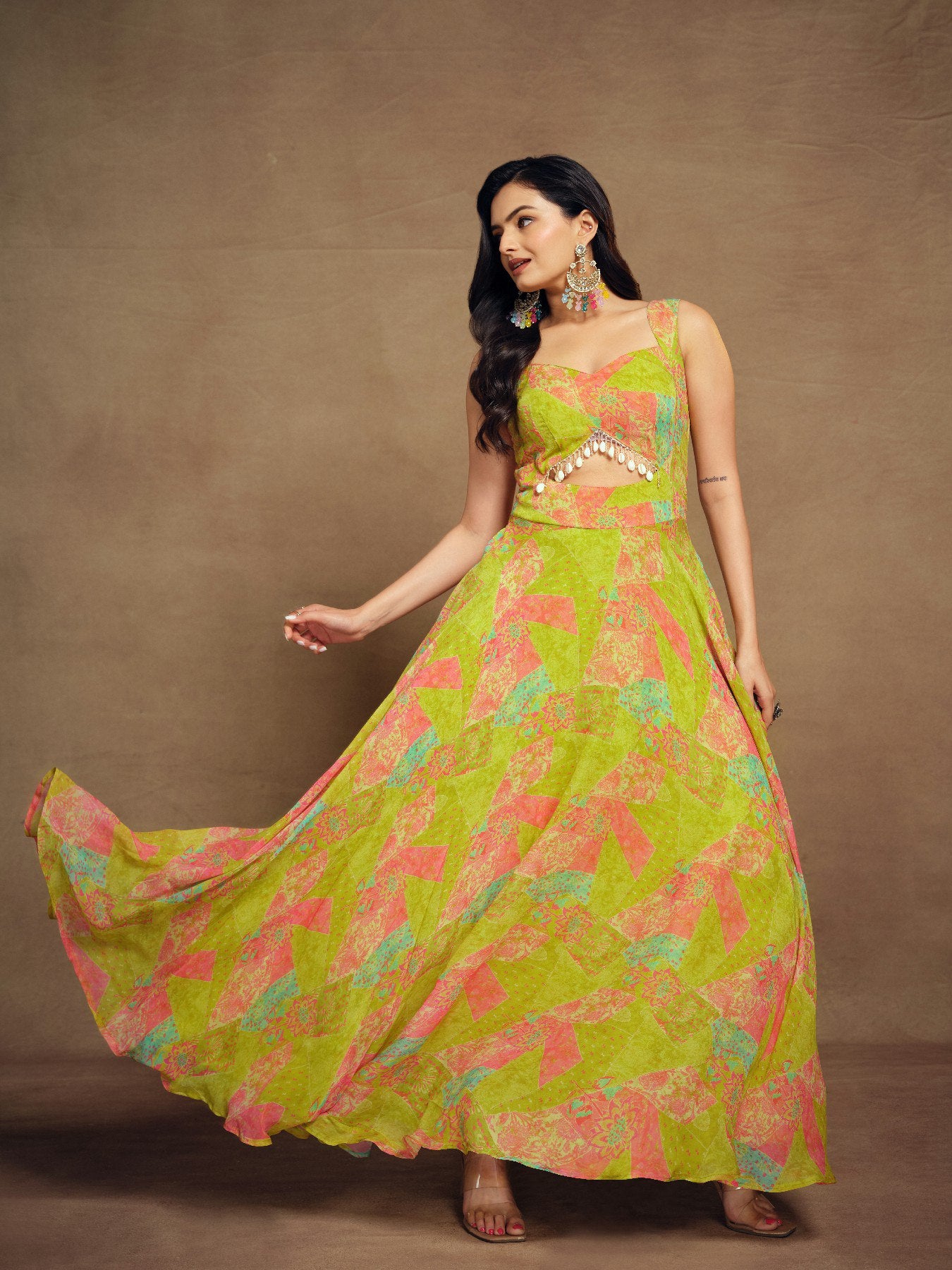 Petal Charm Printed Gown for All Occasions | RoopRivaaj