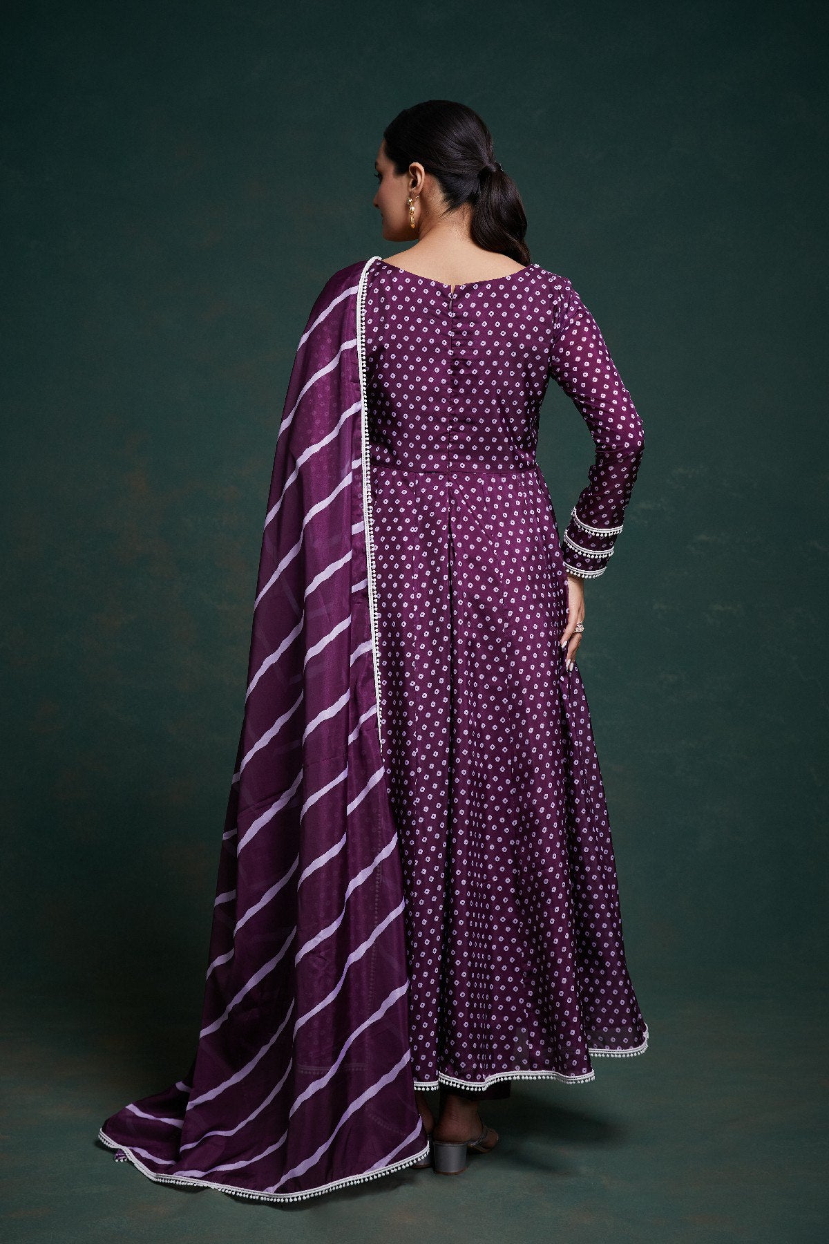 Graceful Bloom Organza Anarkali Pant Suit | RoopRivaaj