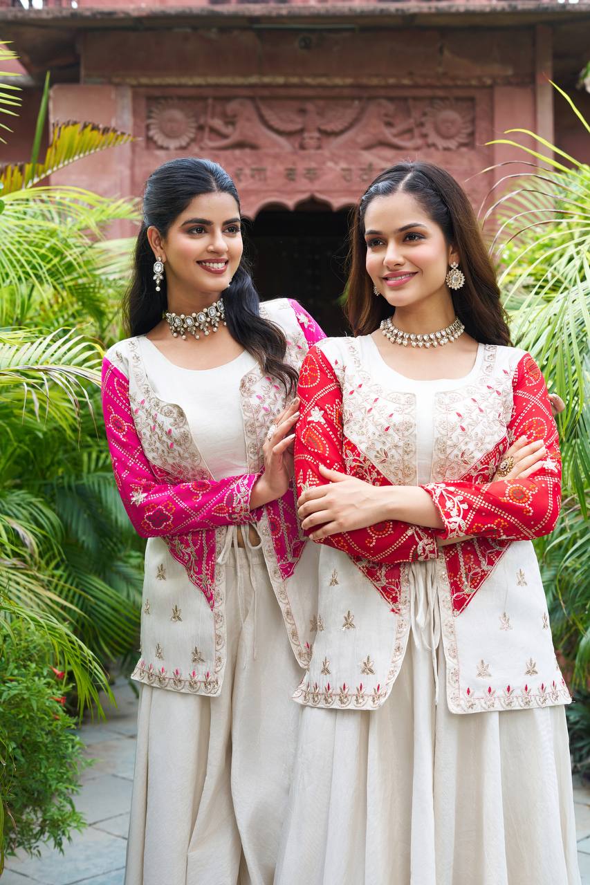 New Festive Embroidered Koti Suit Set with Choli | RoopRivaaj