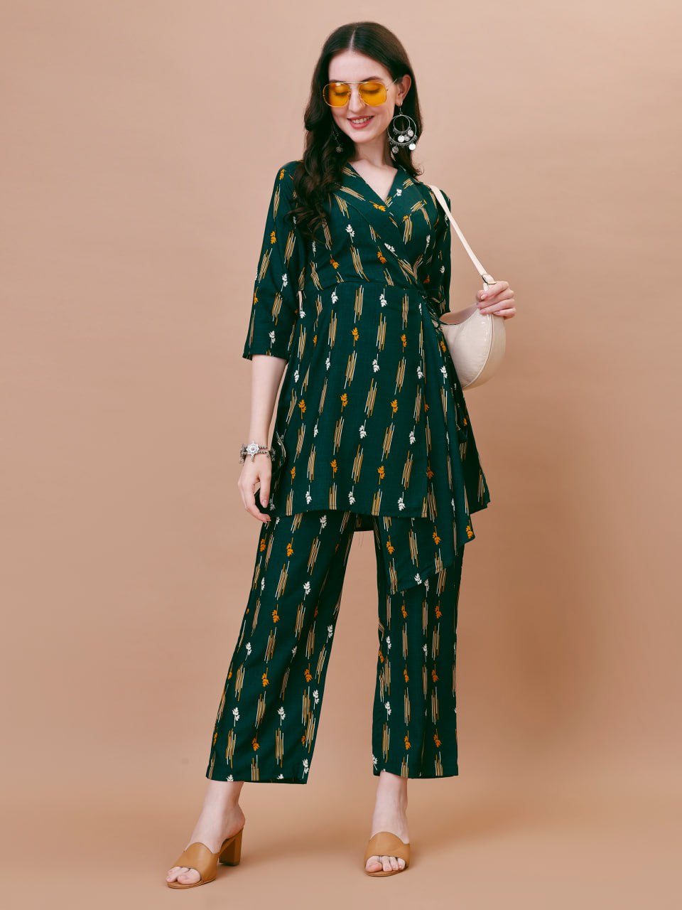 Straight Crepe Co-ord Set for Daily Ethnic Elegance | RoopRivaaj