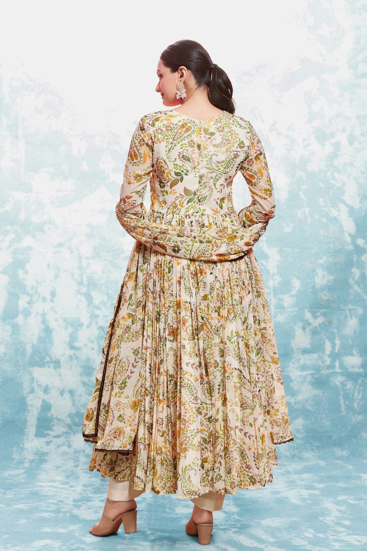 Flowing Charm Chiffon Anarkali Pant Suit | RoopRivaaj