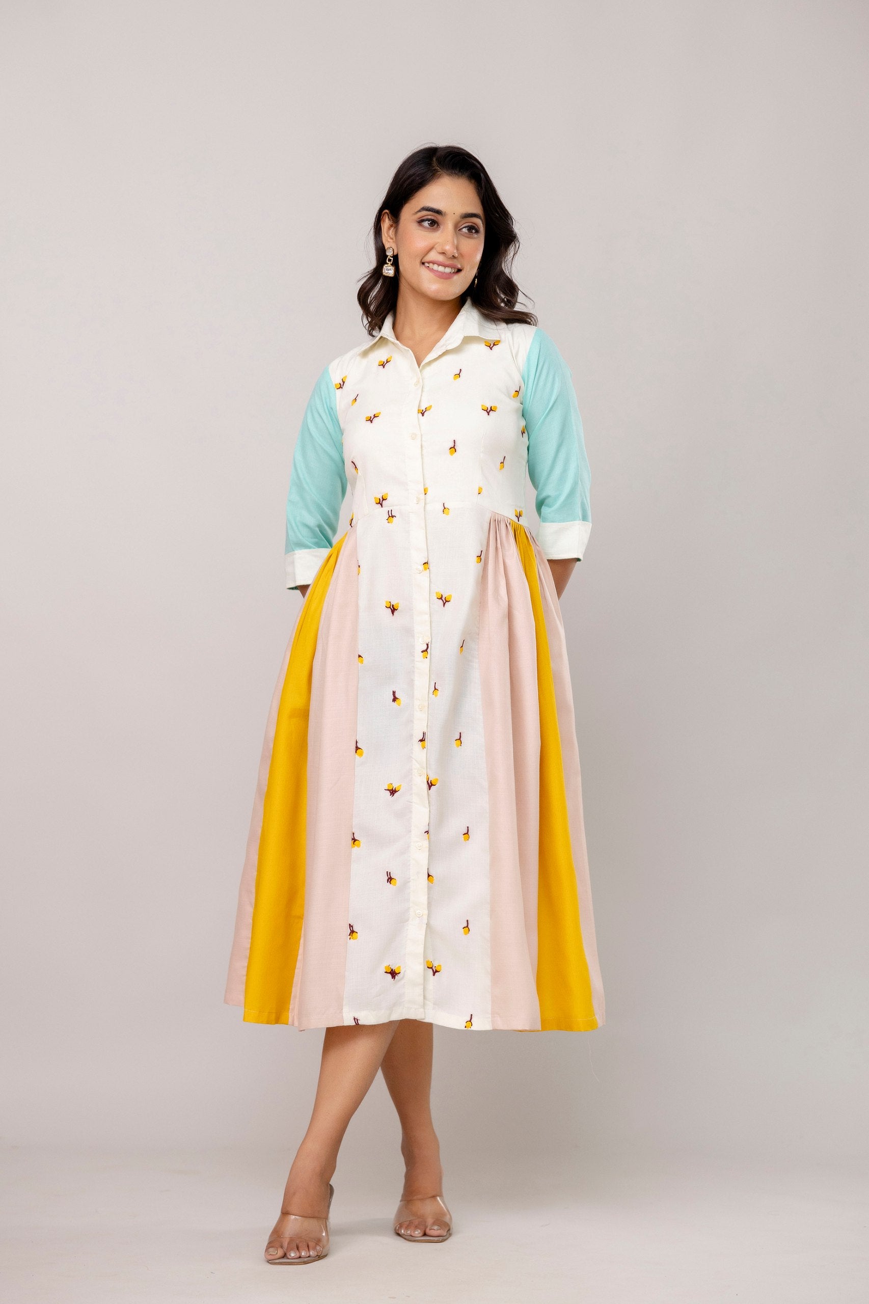 Lightweight Embroidered Cotton Kurti with 3-Meter Flair | RoopRivaaj