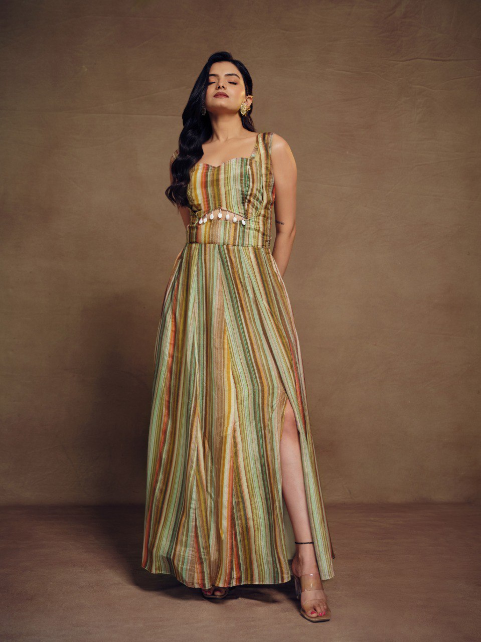 Fancy Slit-Cut Silk Gown with Dupatta | RoopRivaaj