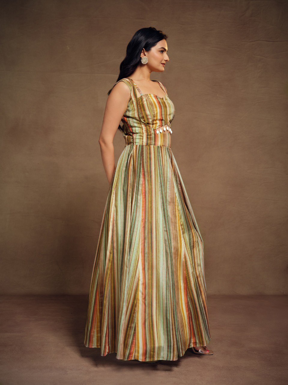 Fancy Slit-Cut Silk Gown with Dupatta | RoopRivaaj