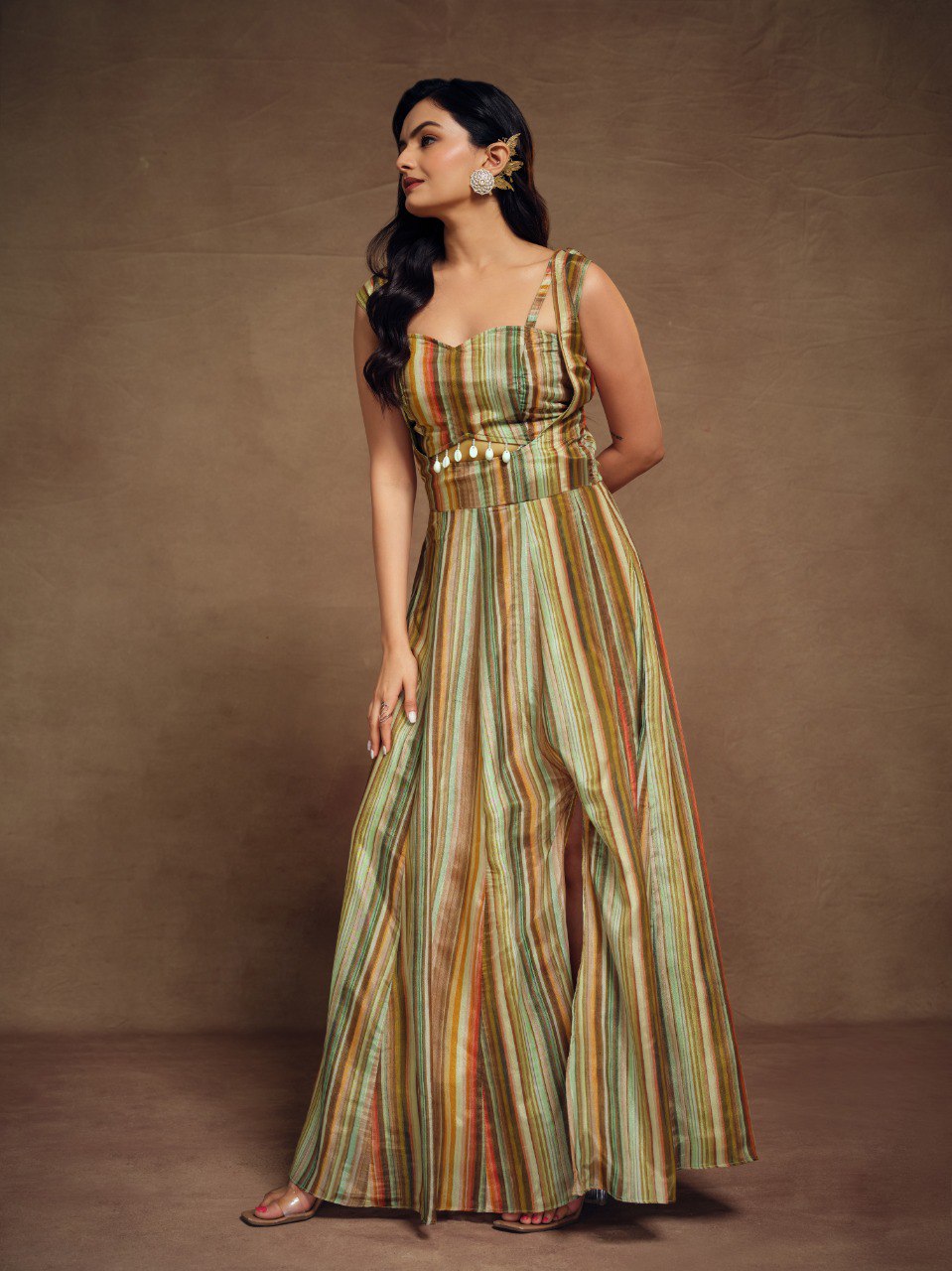 Fancy Slit-Cut Silk Gown with Dupatta | RoopRivaaj
