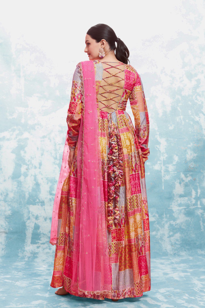 Effortless Charm Cotton Gown Set with Dupatta | RoopRivaaj