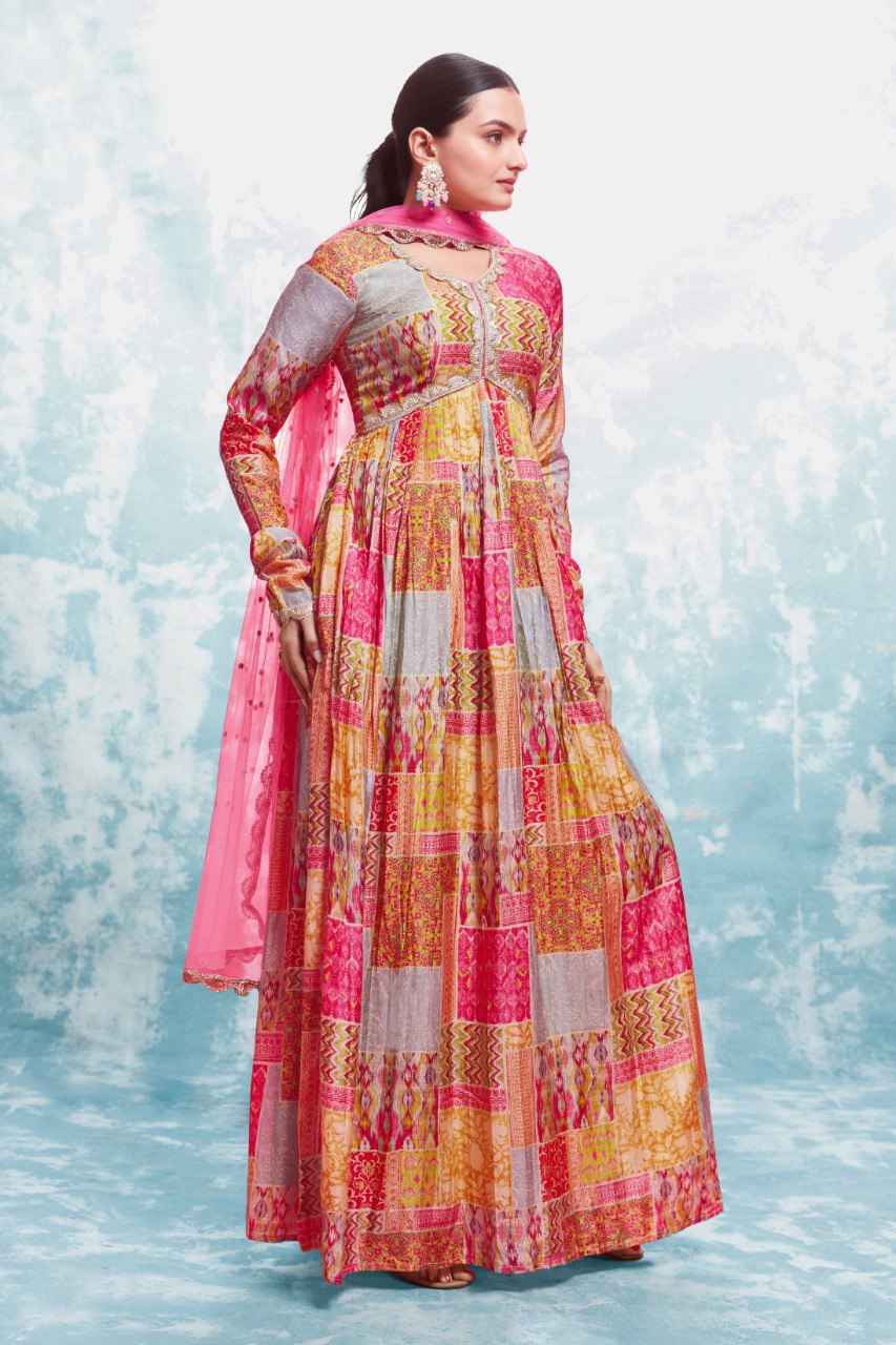 Effortless Charm Cotton Gown Set with Dupatta | RoopRivaaj