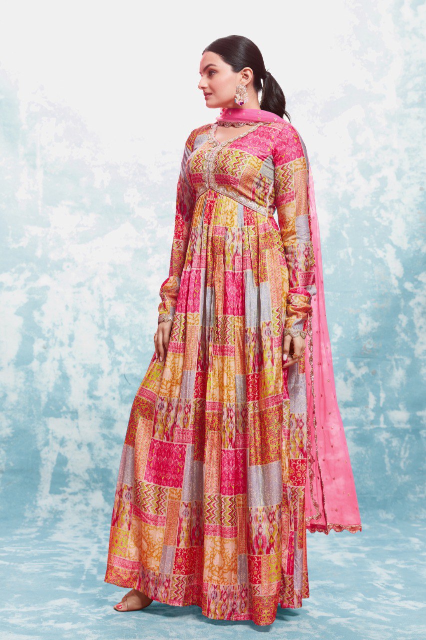 Effortless Charm Cotton Gown Set with Dupatta | RoopRivaaj