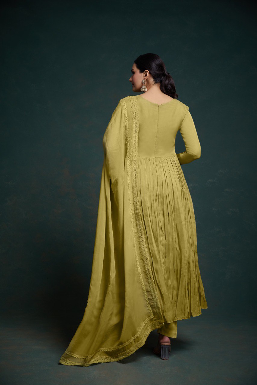 Organza Digital Printed Anarkali Pant Suit | RoopRivaaj