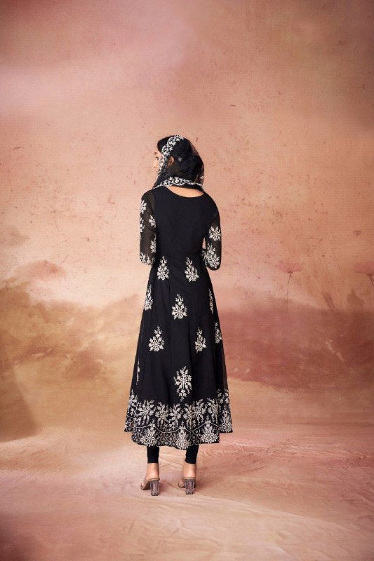 Georgette Digital Printed Anarkali Pant Suit | RoopRivaaj