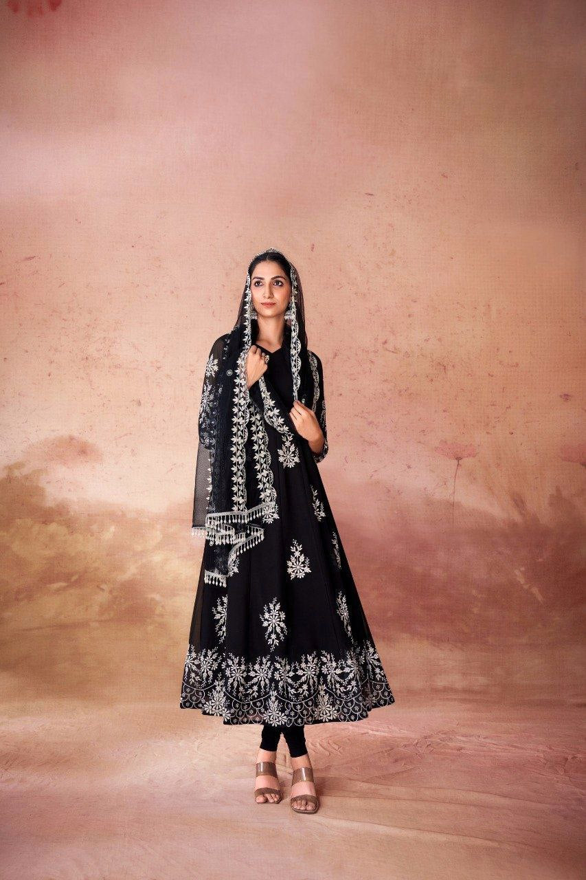 Georgette Digital Printed Anarkali Pant Suit | RoopRivaaj