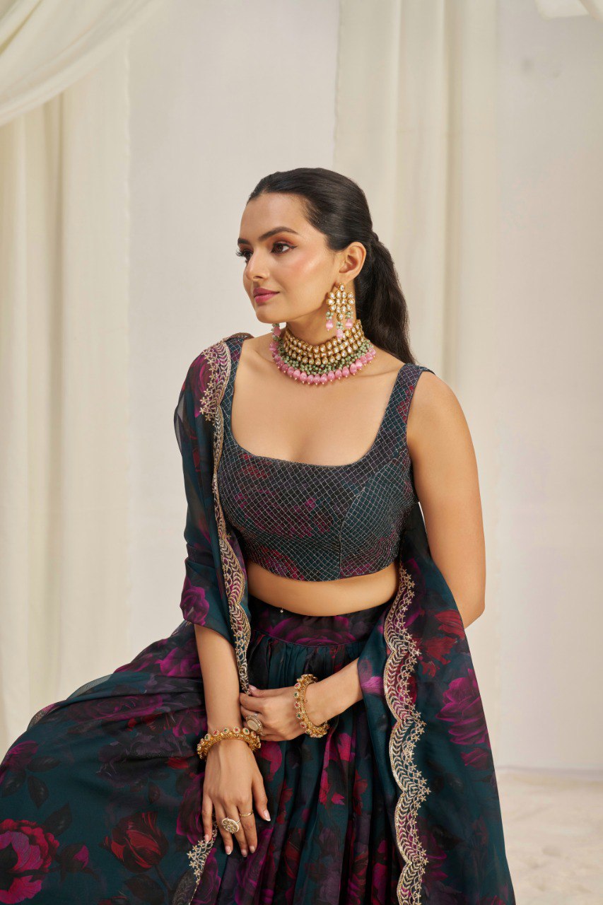 Pastel Perfection Organza Lehenga Choli | RoopRivaaj