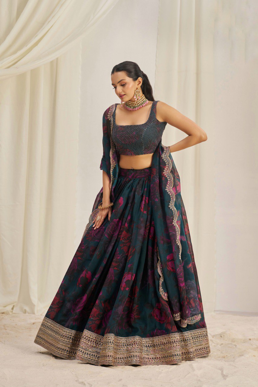 Pastel Perfection Organza Lehenga Choli | RoopRivaaj