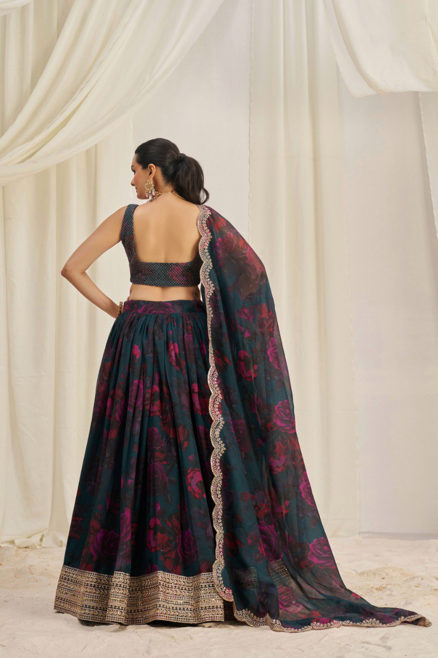 Pastel Perfection Organza Lehenga Choli | RoopRivaaj