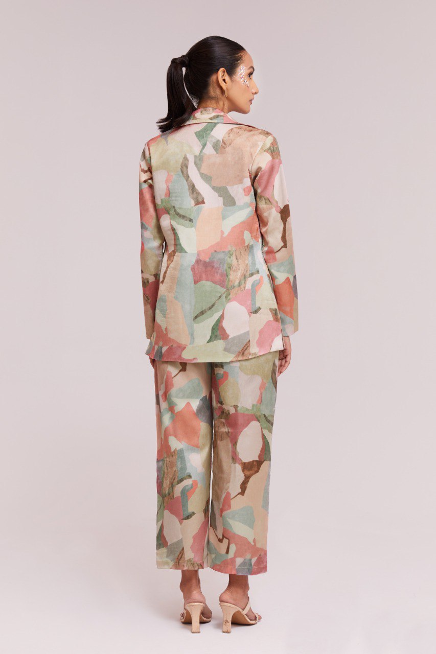Bold Multi-Color Co-Ord Set in Modal Satin | RoopRivaaj