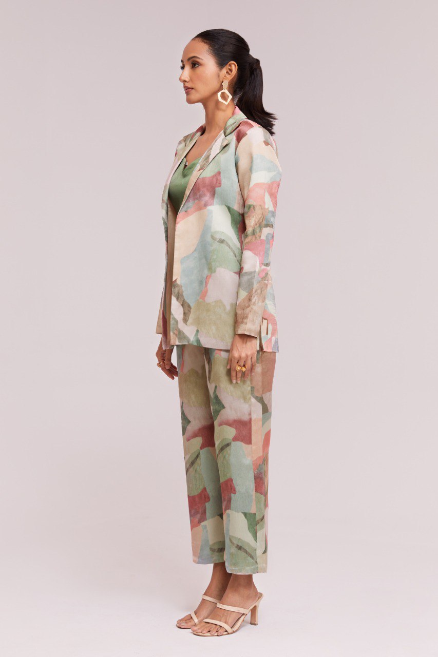 Bold Multi-Color Co-Ord Set in Modal Satin | RoopRivaaj